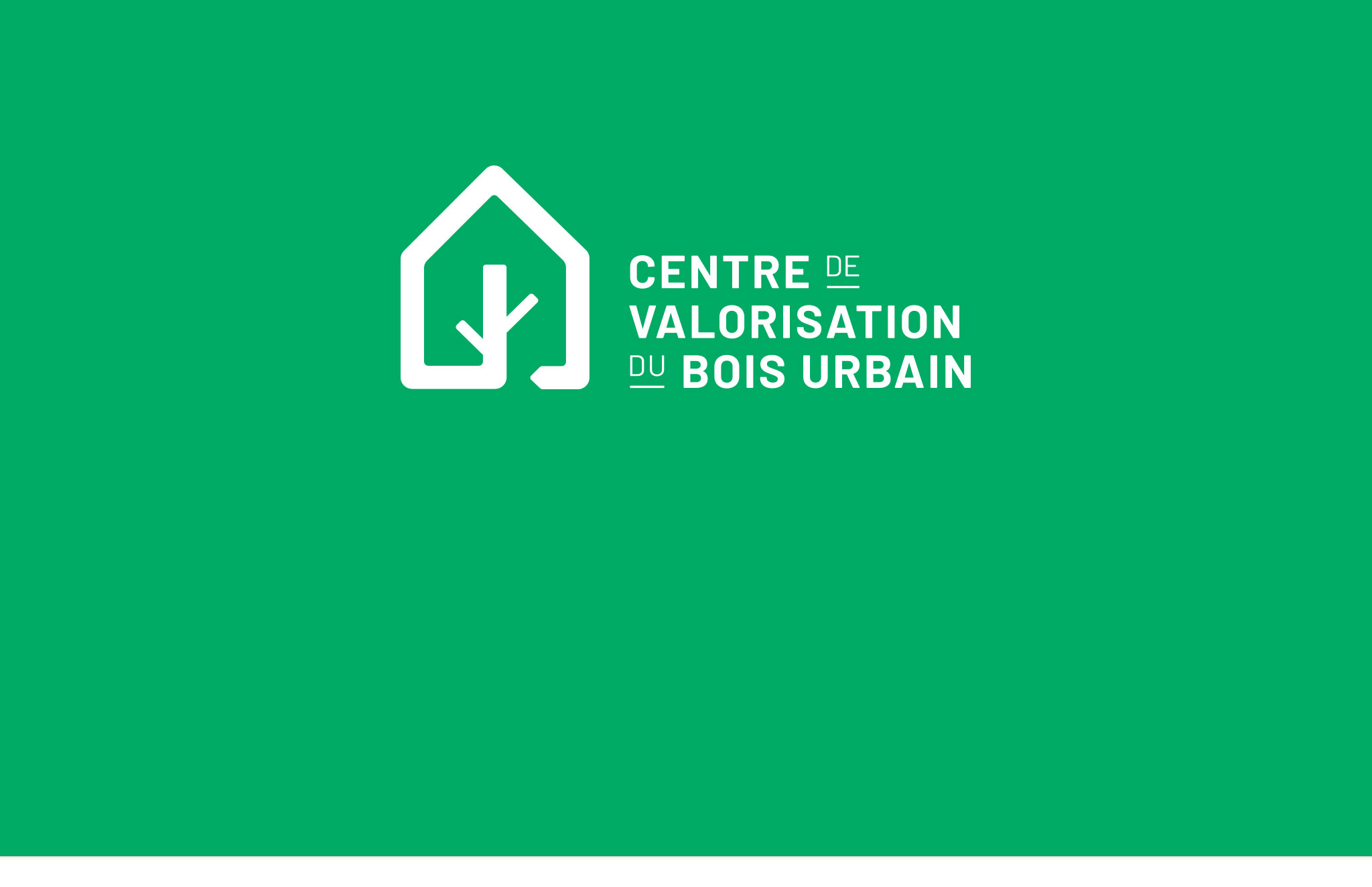 Nouvelle identité visuelle, logo, papeterie, bannière autoportante du Centre de valorisation du bois urbain.