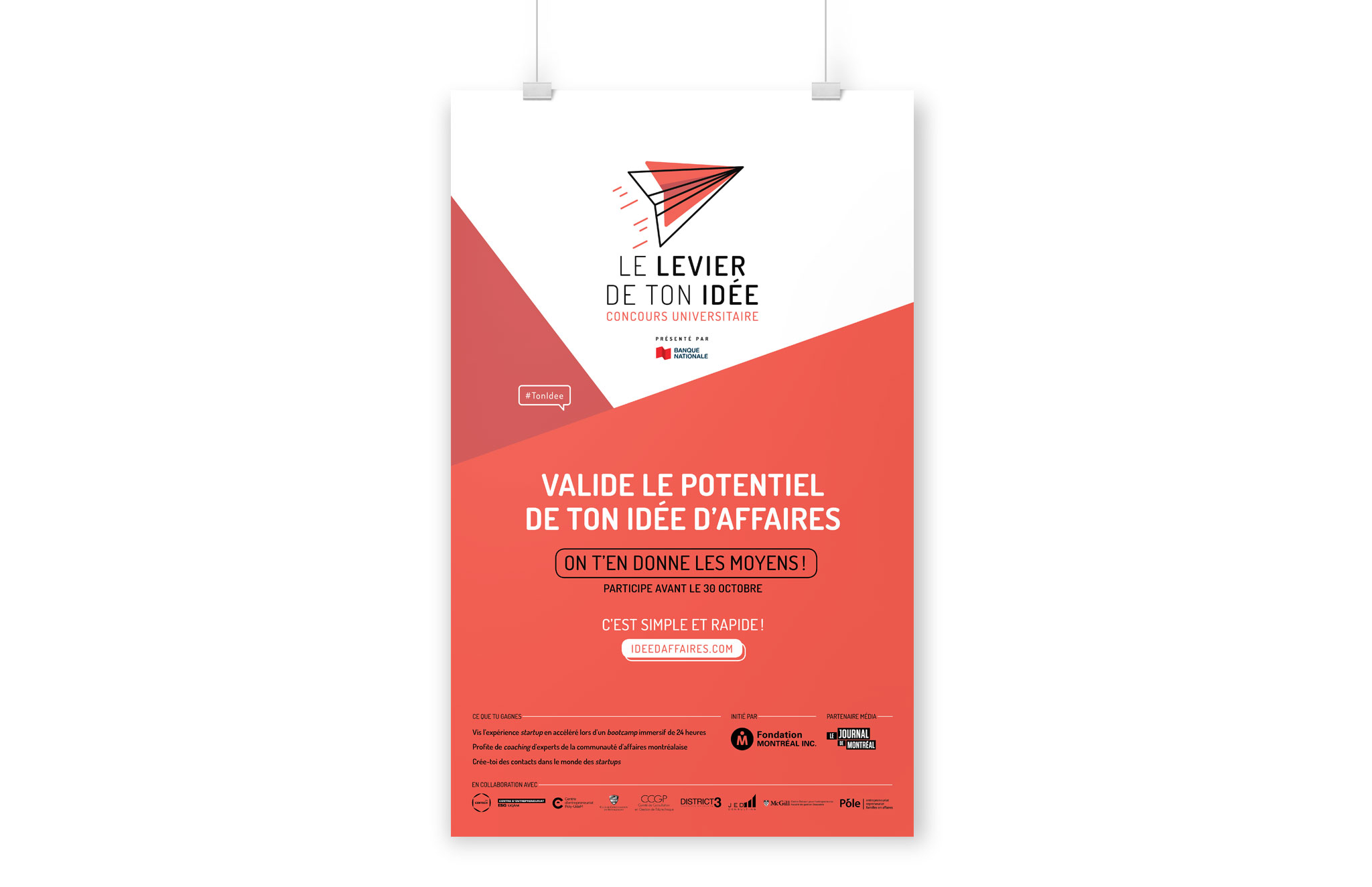 Identité visuelle du concours universitaire - Le levier de ton idée organisé par la Fondation Montréal inc.